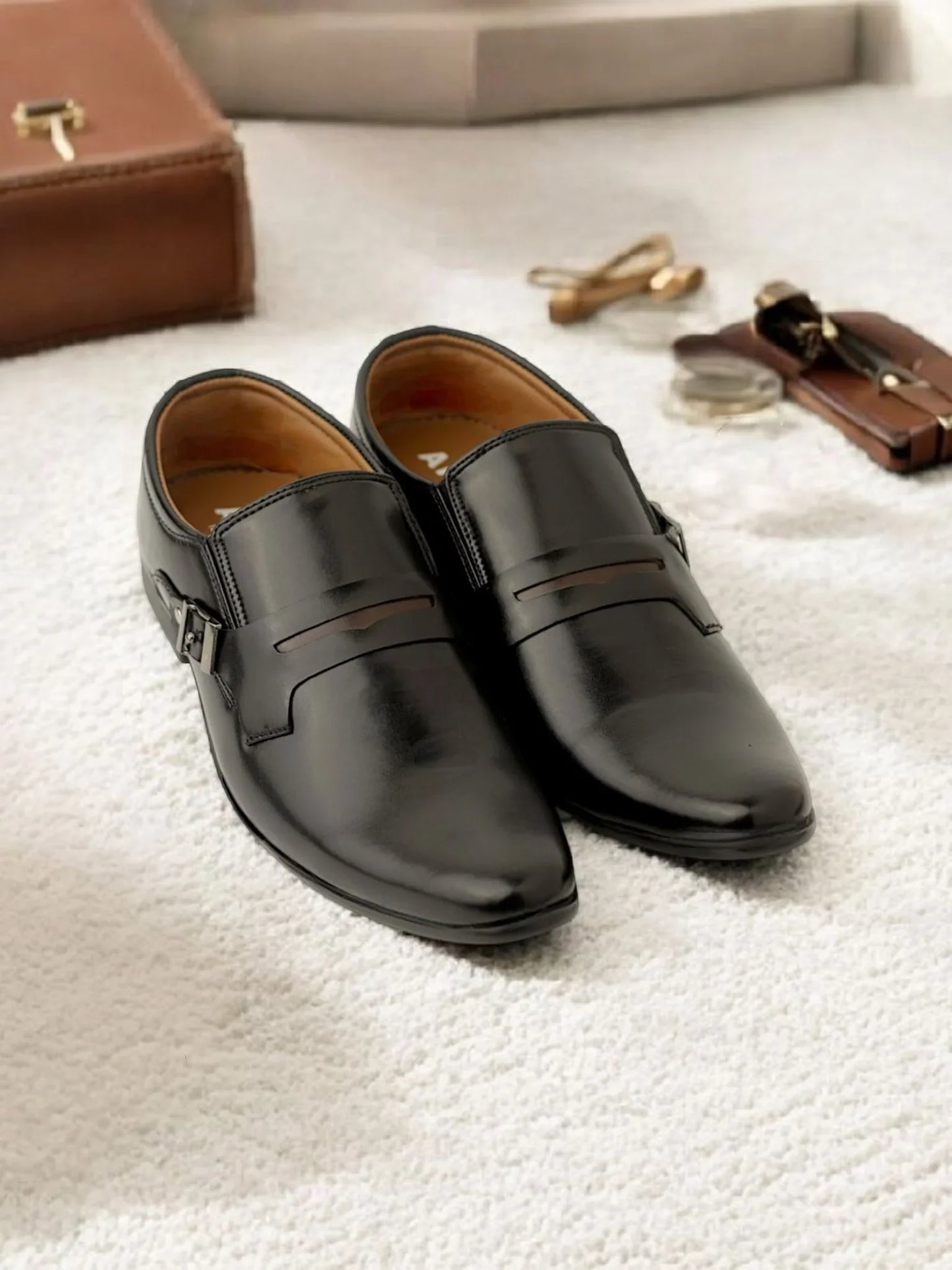 Formal Shoes AK-31 BLACK side Buckle