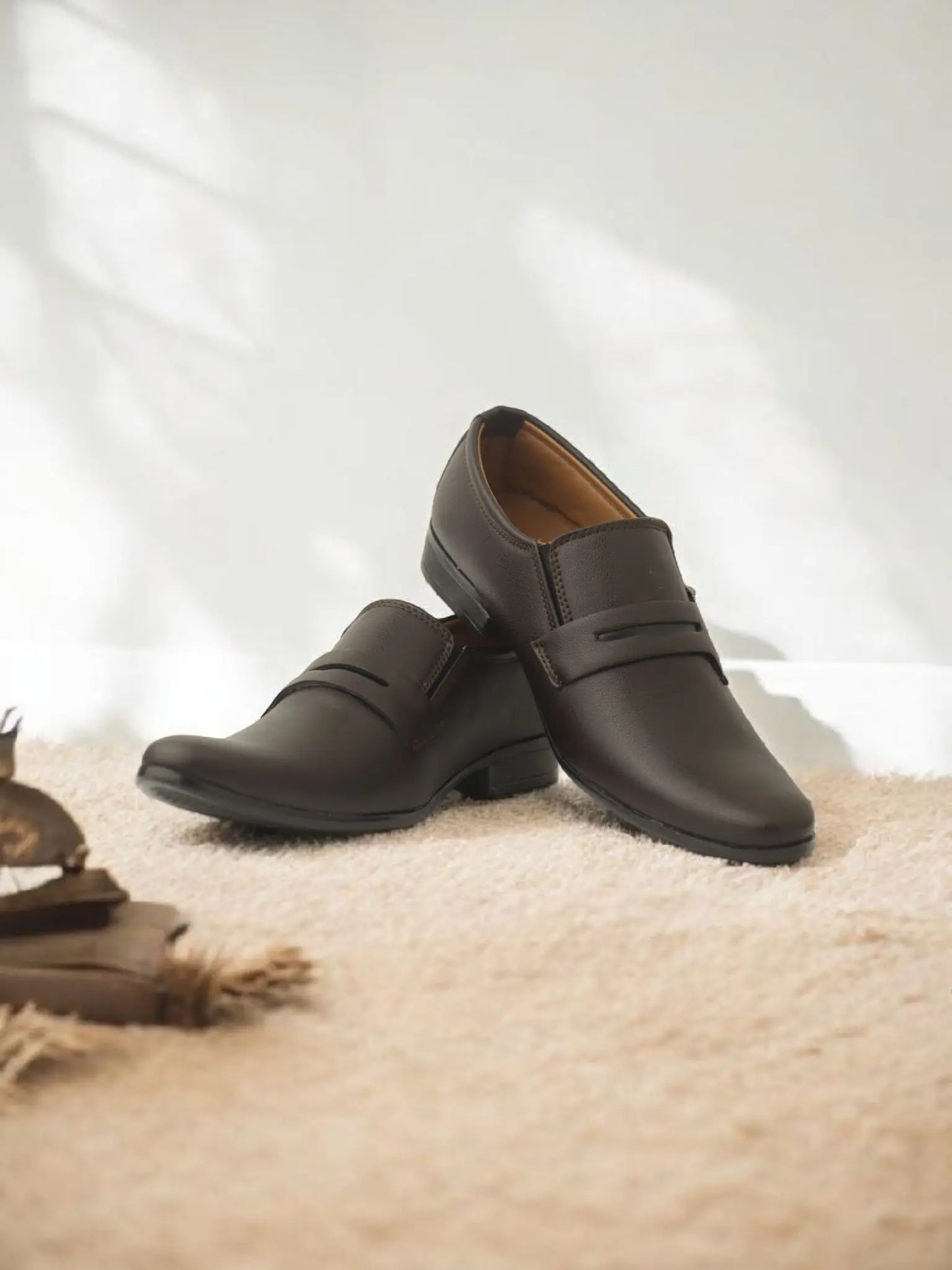 Formal Shoes AK-31 BROWN side Buckle