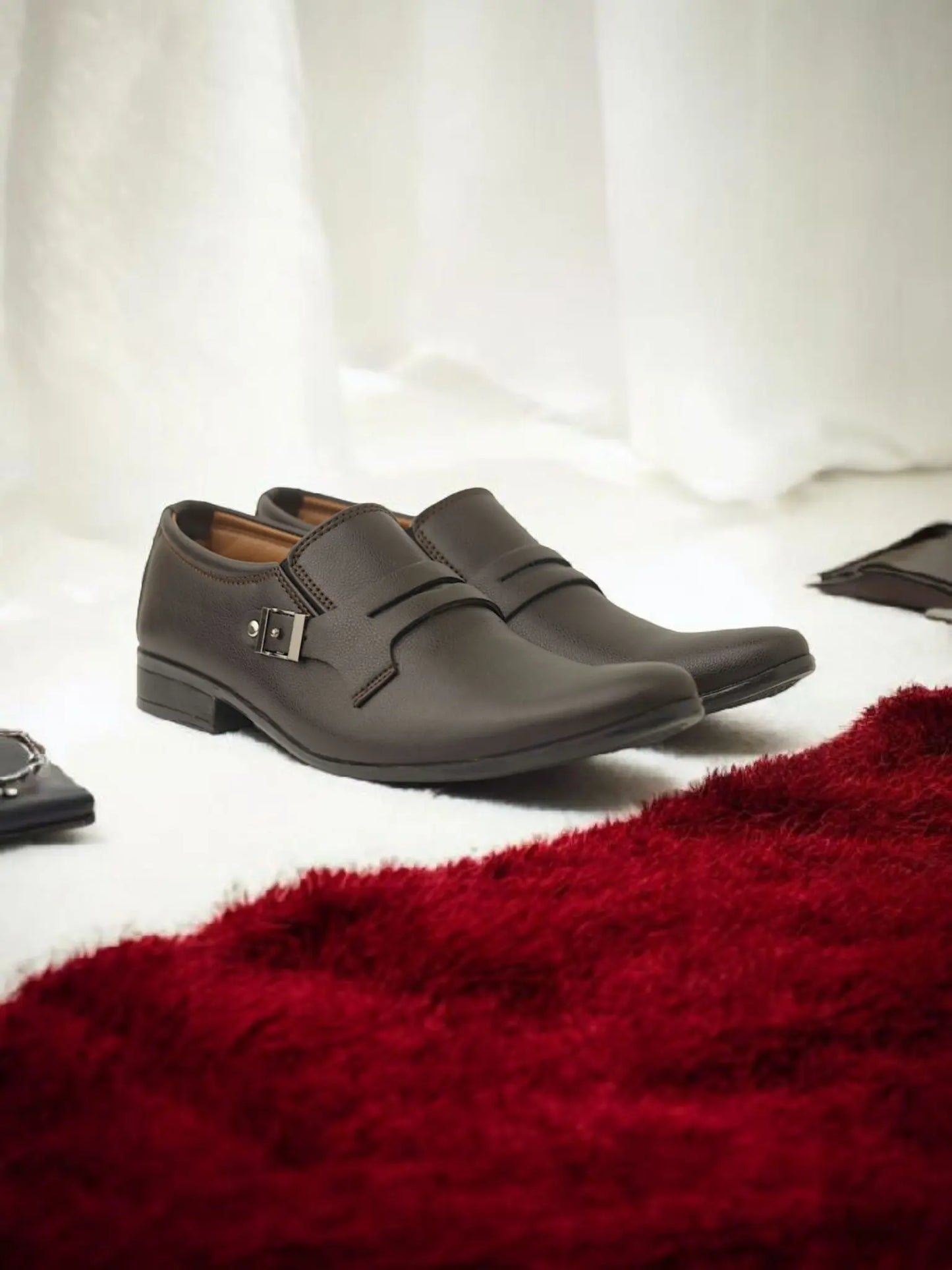 Formal Shoes AK-31 BROWN side Buckle